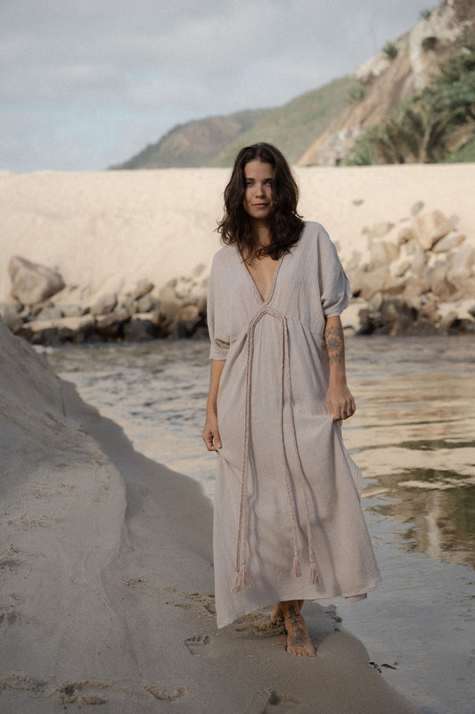 Vestido Ausset Areia